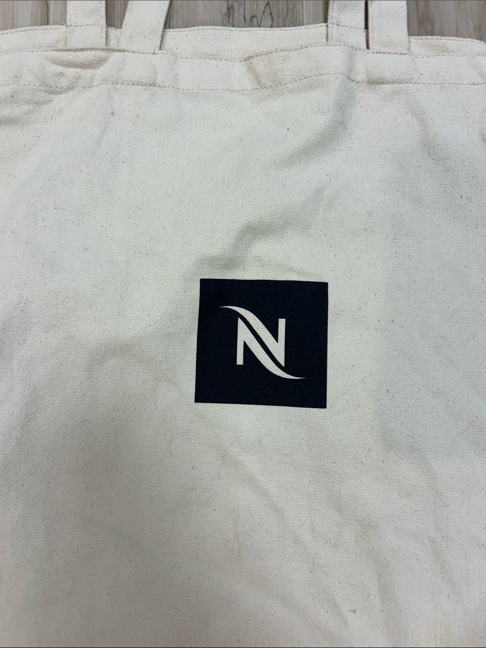 Nespresso Cream Canvas Tote with Navy Logo image 2